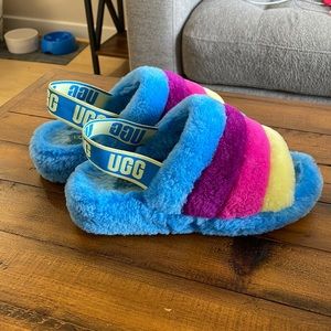 Blue and Pink UGG Slip On, Size 7